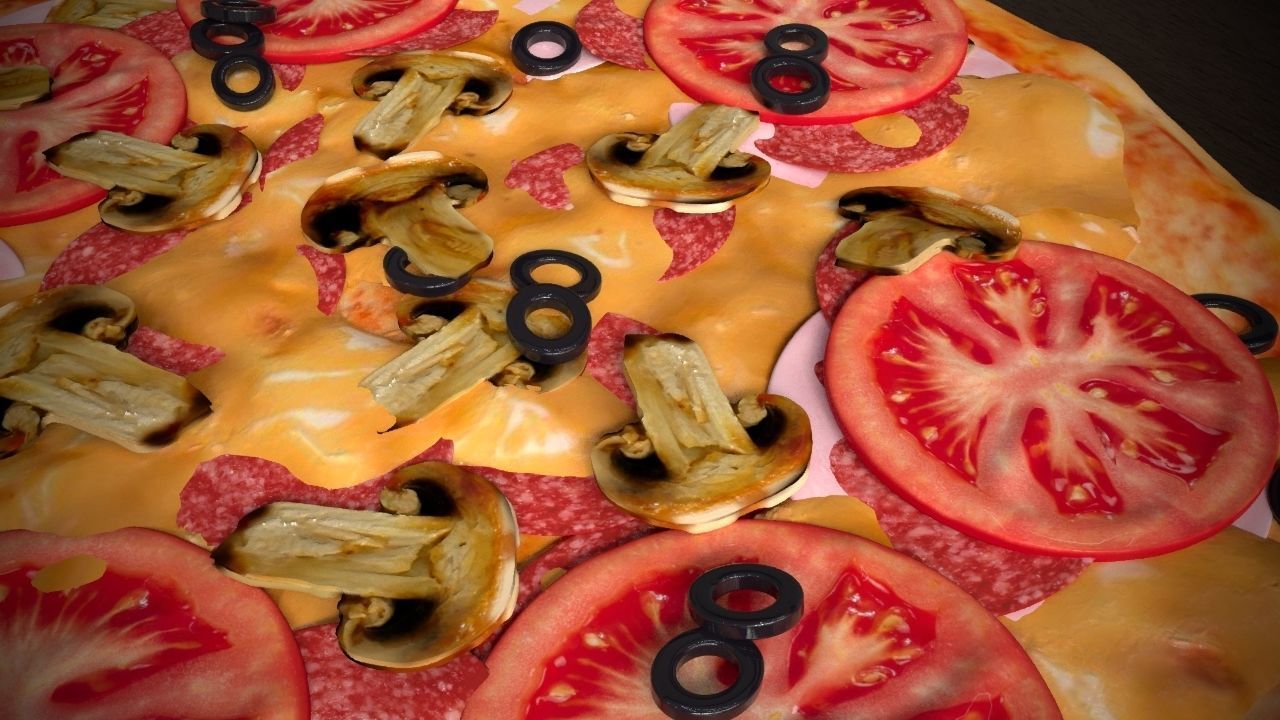 Pizza salami peperoni 3D model_3