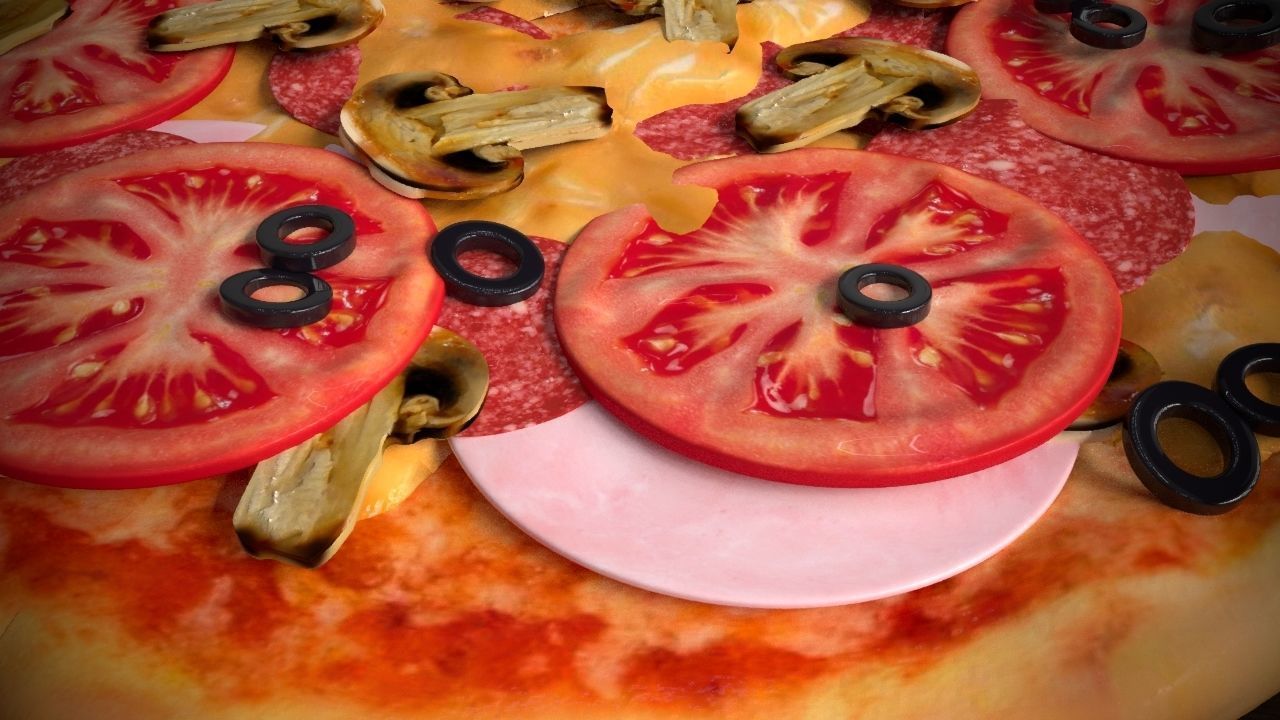 Pizza salami peperoni 3D model_2