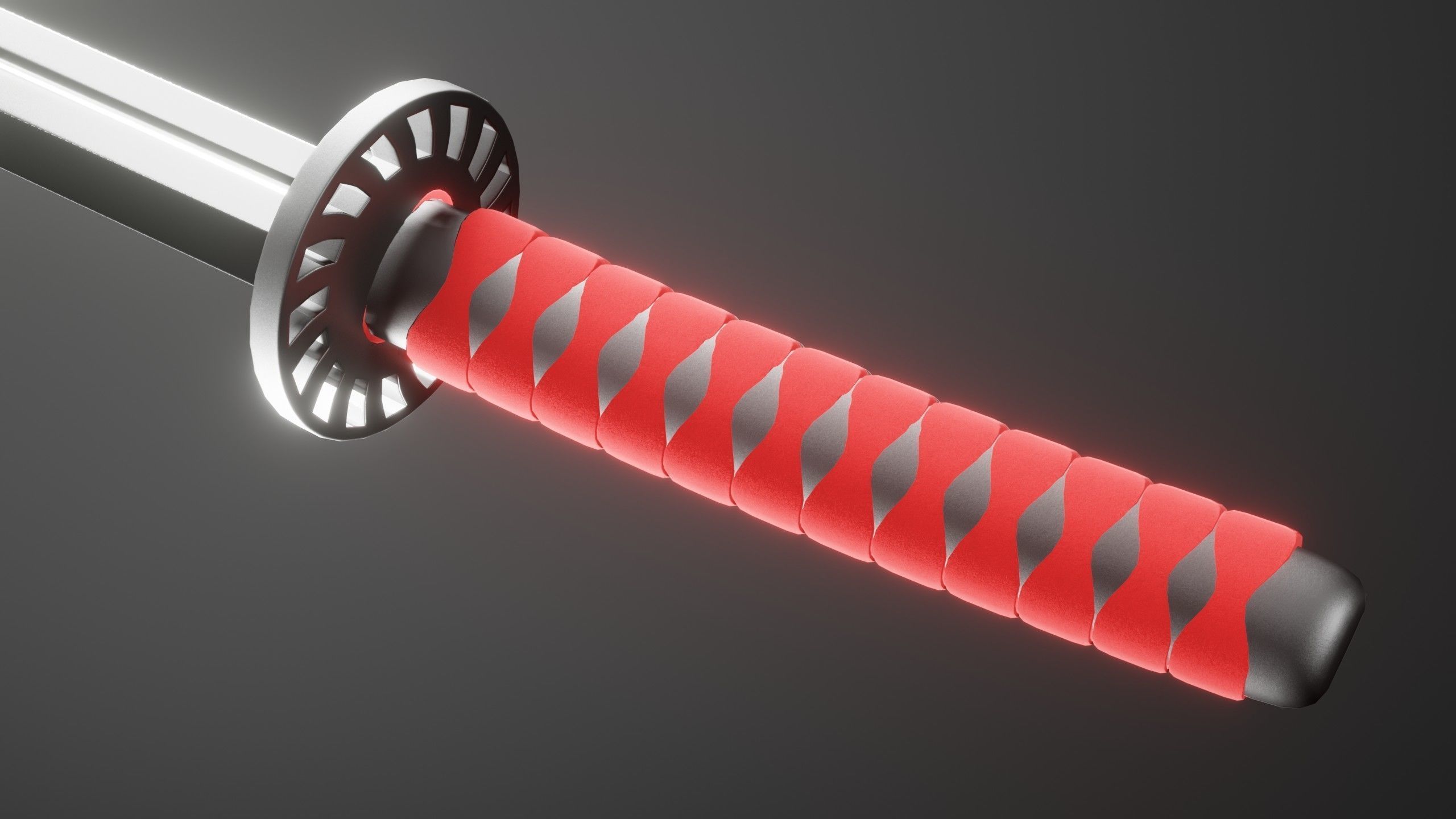 Katana Free low-poly 3D model_2