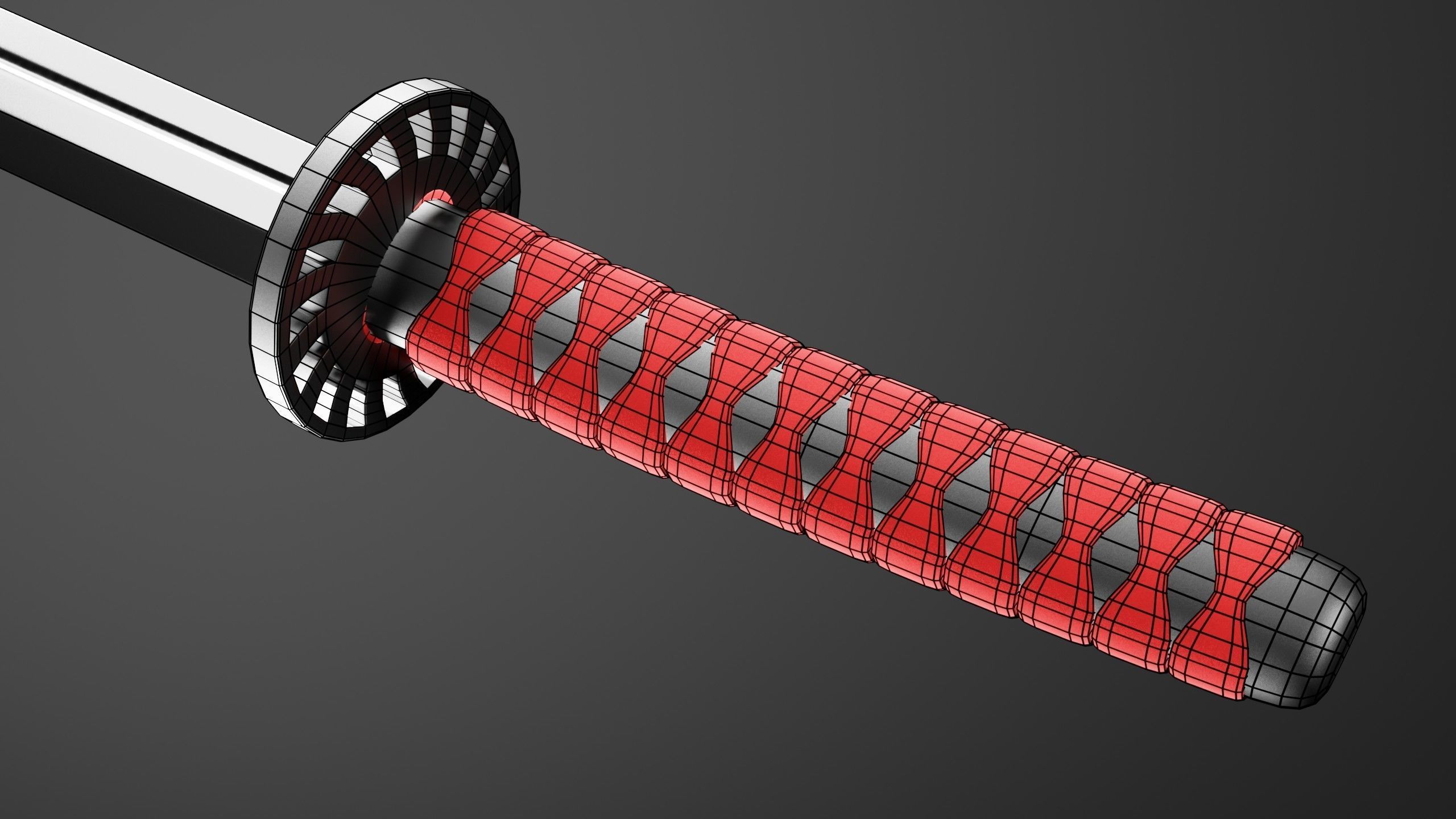 Katana Free low-poly 3D model_7