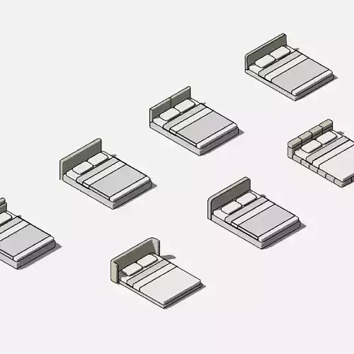 Pack of luxury beds - Pack of revit families