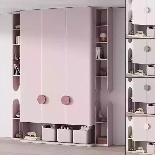 439 furniture for children 03 cupboard with toys decor 5 colors