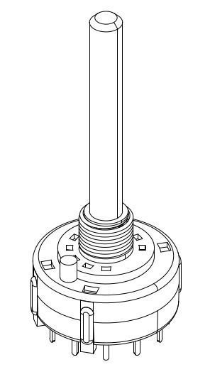 Rotary switch 1 circuit 12 positions 3D model_1