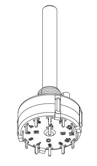 Rotary switch 1 circuit 12 positions 3D model_2