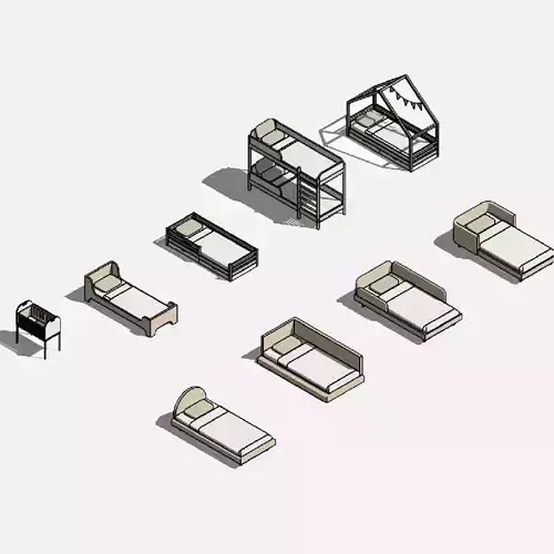 Small beds - Pack of revit families