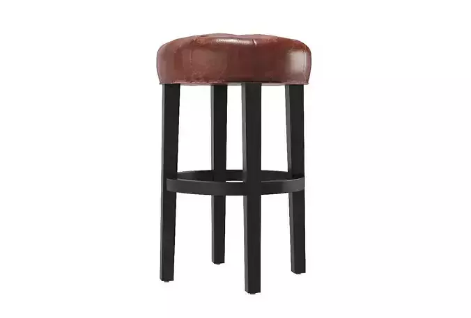 BENNETT BACKLESS LEATHER STOOL 3D model