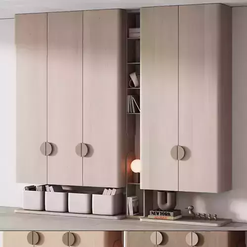 440 furniture for children 04 cupboard with toys decor 3 colors