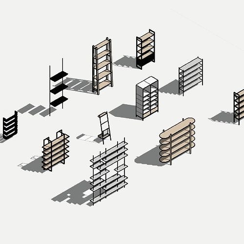 Shelving - Pack of revit families 3D model