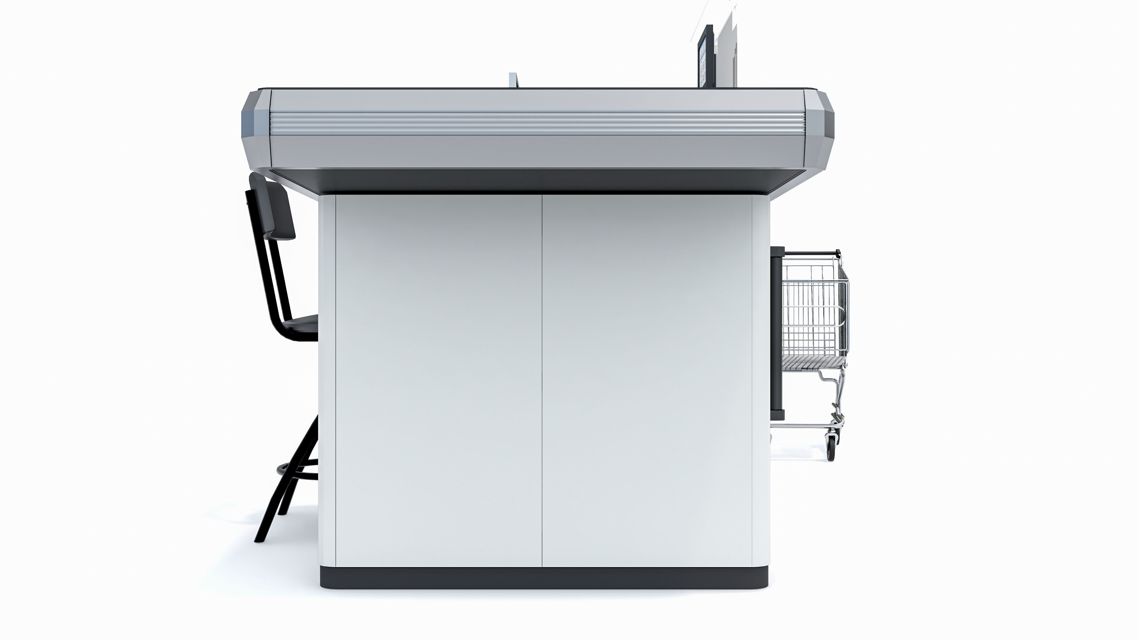 Supermarket  Grocery  stands  Shelves  Racks  Showcase  checkout 3D model_13