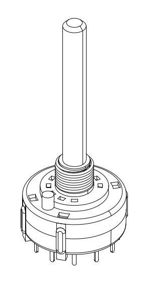 Rotary switch 2 circuits 6 positions 3D model | CGTrader