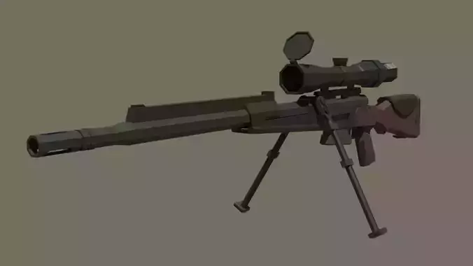 FR F2 sniper rifle Low-poly 3D model