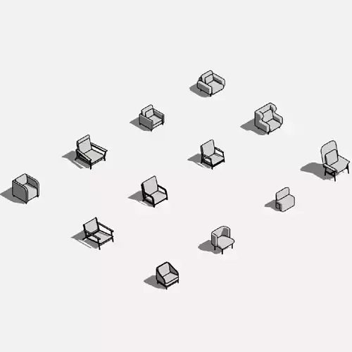 Armchairs - Pack of revit families