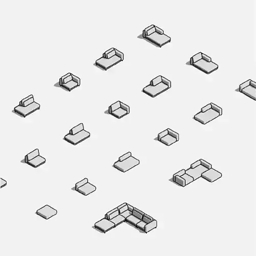 Sofas - Pack of revit families