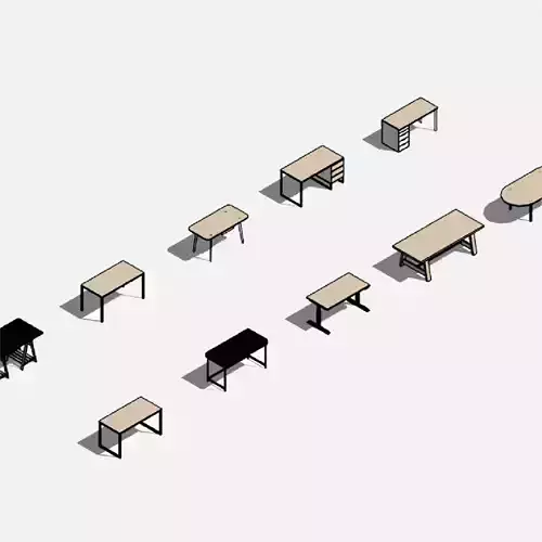 Tables - Pack of revit families