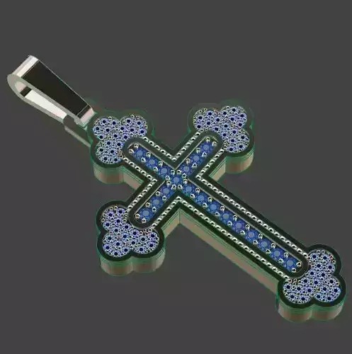 necklace pendant gold with gems design - 2 pieces