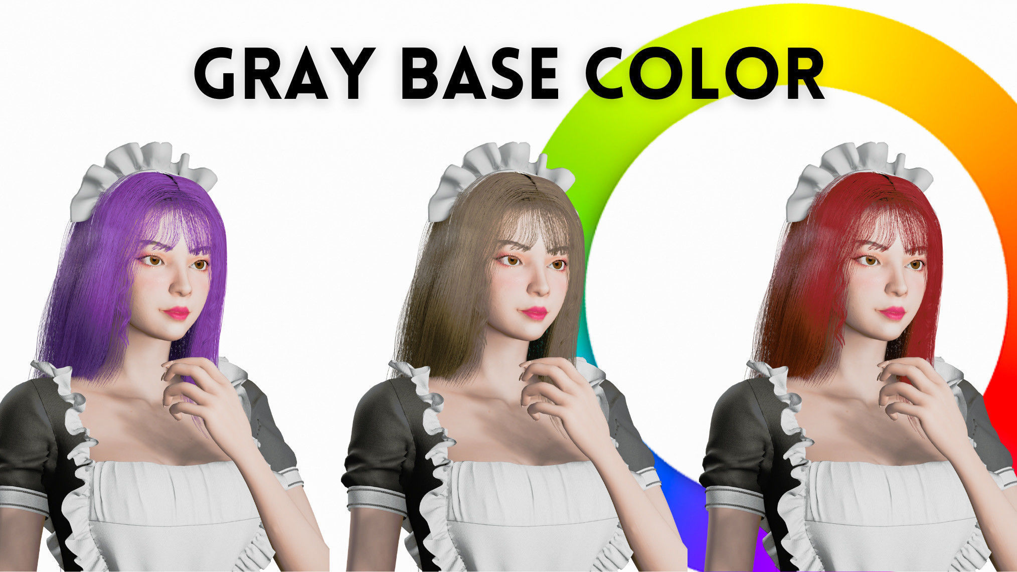 Maid Character - Game Ready Low-poly 3D model_3