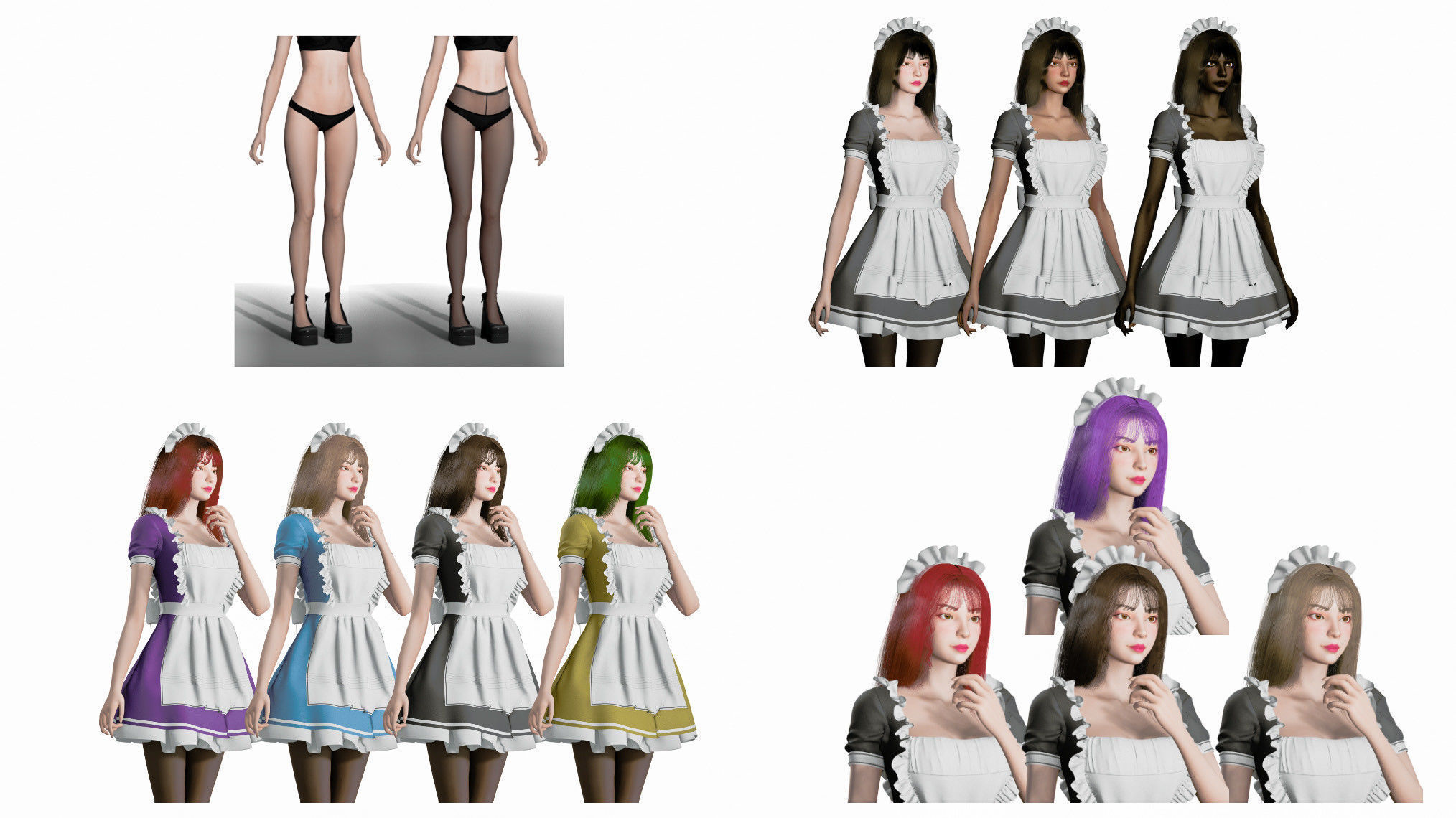 Maid Character - Game Ready Low-poly 3D model_9