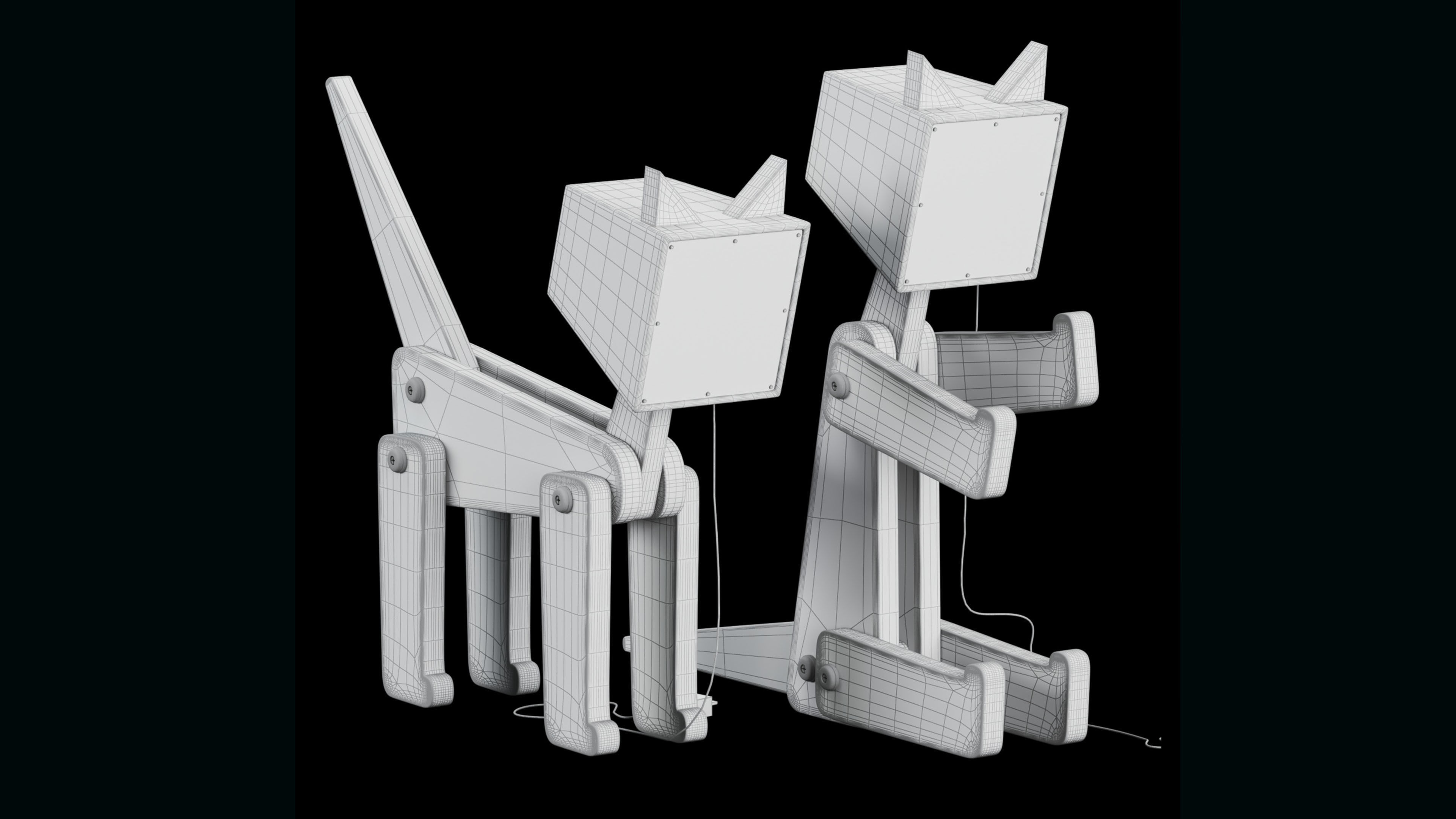 HROOME WOODEN CAT LAMP 3D model_7