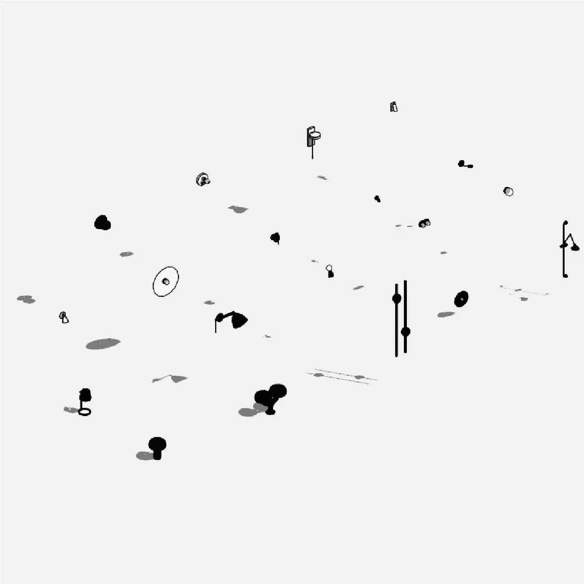 Wall lights - Pack of revit families 3D model_0