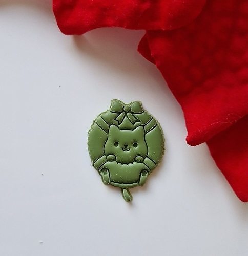 Wreath Cat - Polymer Clay Cutter 3D model