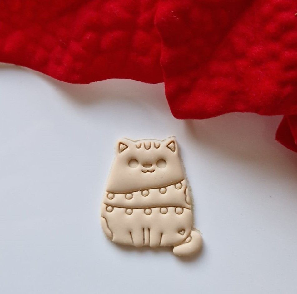 Christmas Cat Lights - Polymer Clay Cutter 3D model_5