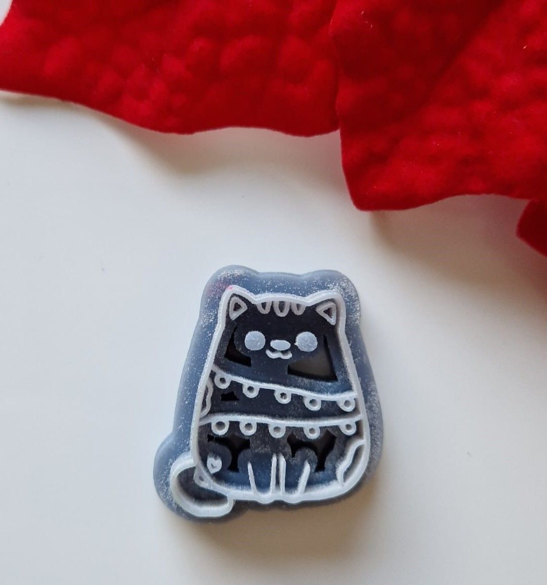 Christmas Cat Lights - Polymer Clay Cutter 3D model_6
