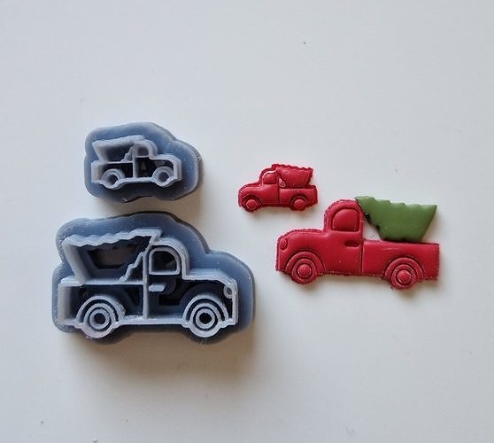 Chrismas Truck - Polymer Clay Cutter 3D model