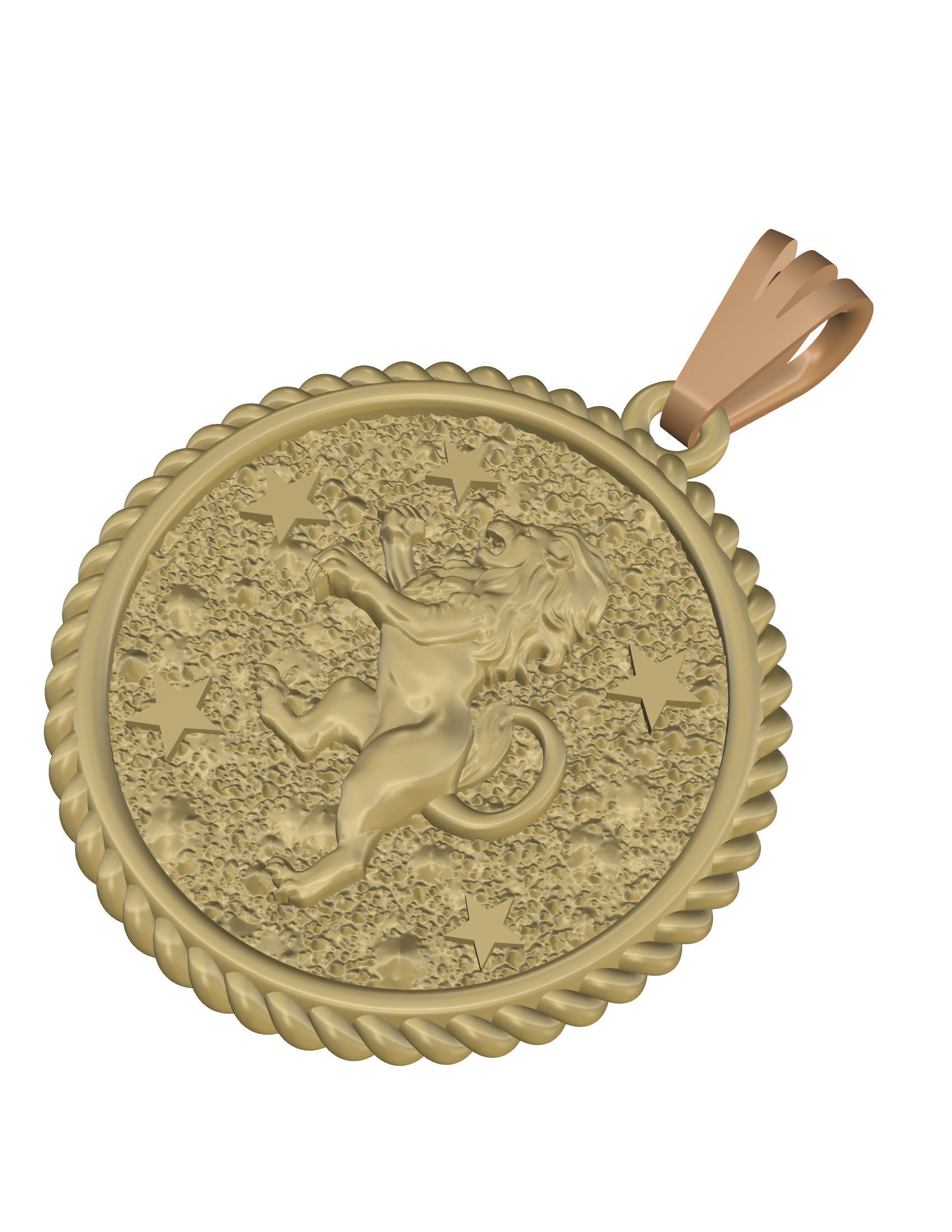 Horoscope Lion pendant 3D print model_13