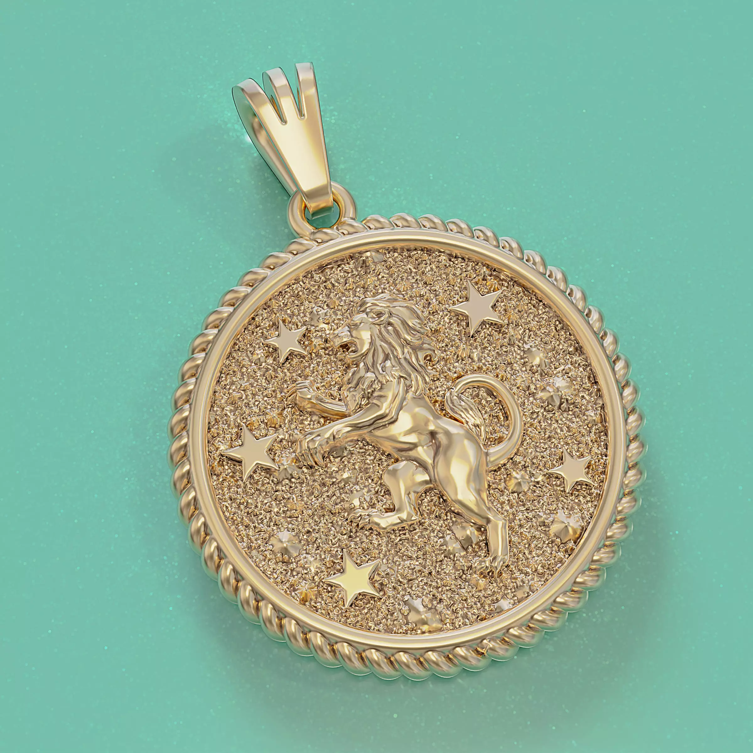 Horoscope Lion pendant 3D print model_0