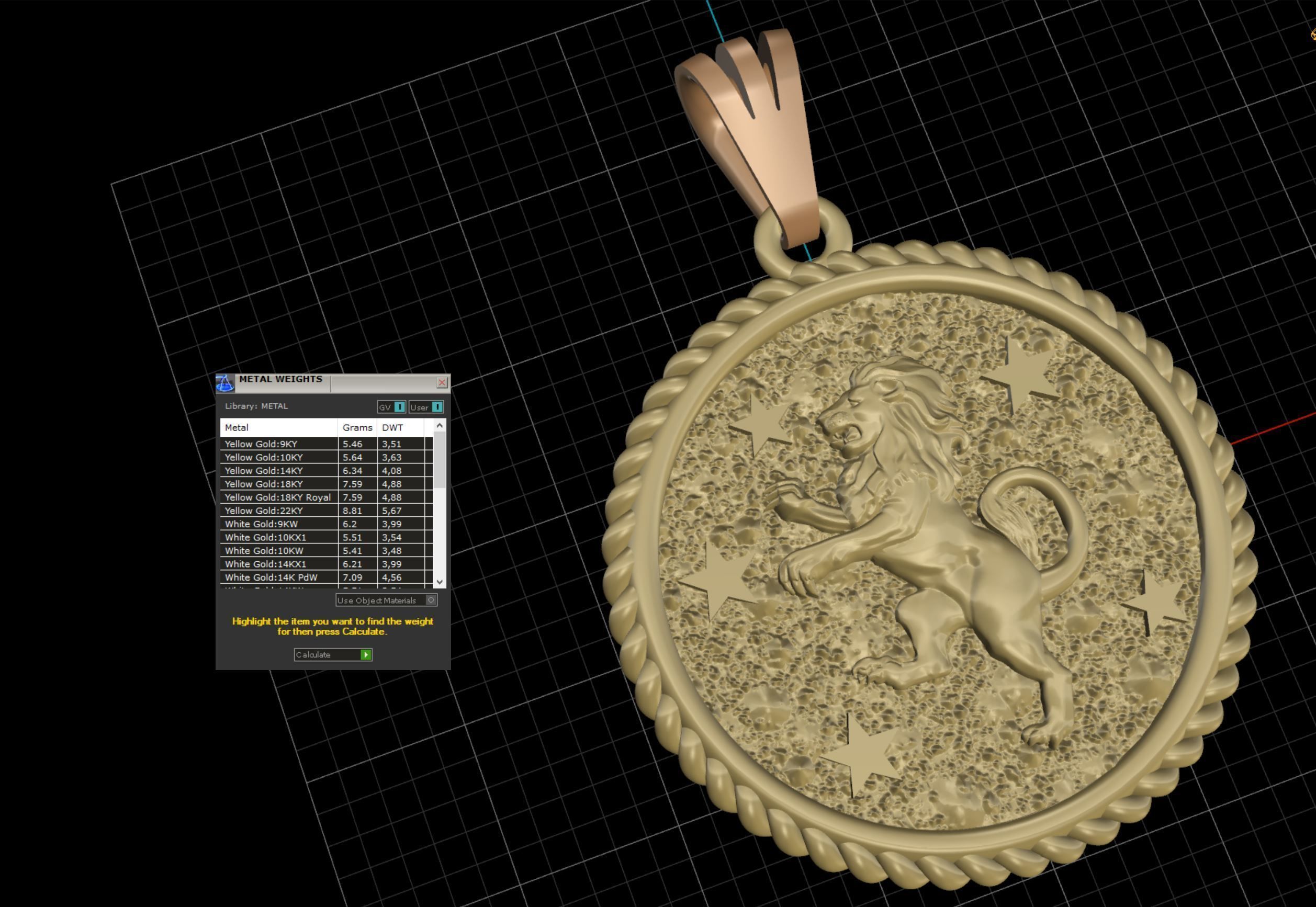 Horoscope Lion pendant 3D print model_20