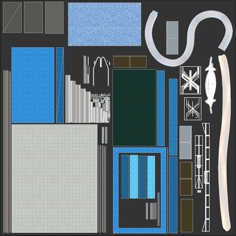 Water Slide 01 Low-poly 3D model_23