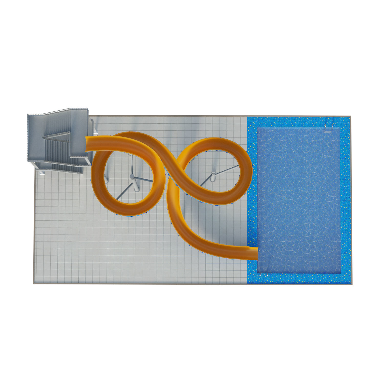 Water Slide 01 Low-poly 3D model_8