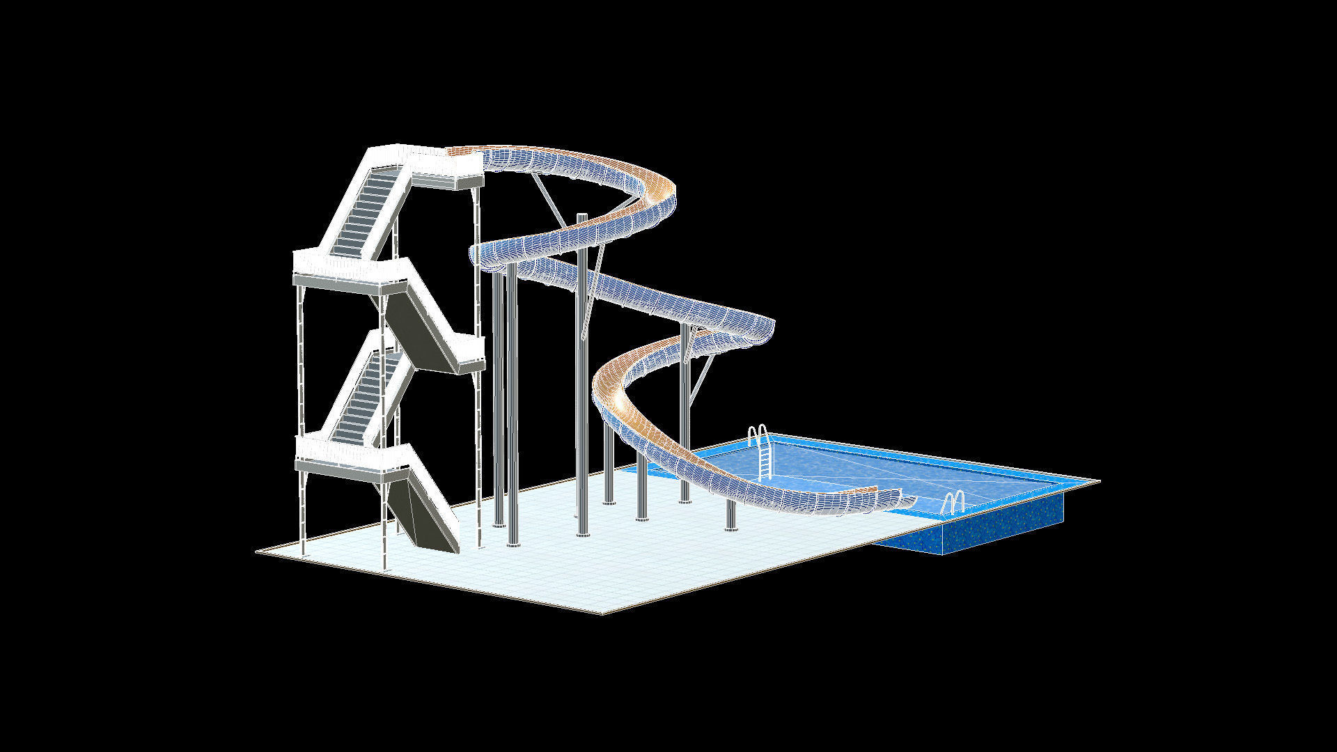 Water Slide 01 Low-poly 3D model_22