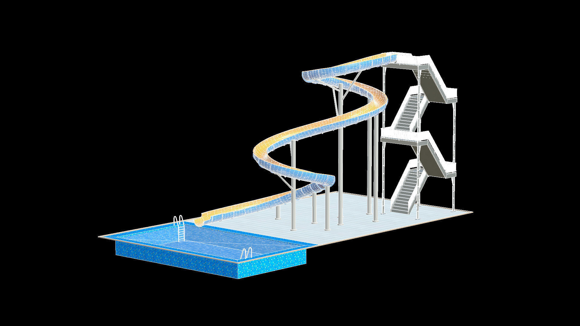 Water Slide 01 Low-poly 3D model_21
