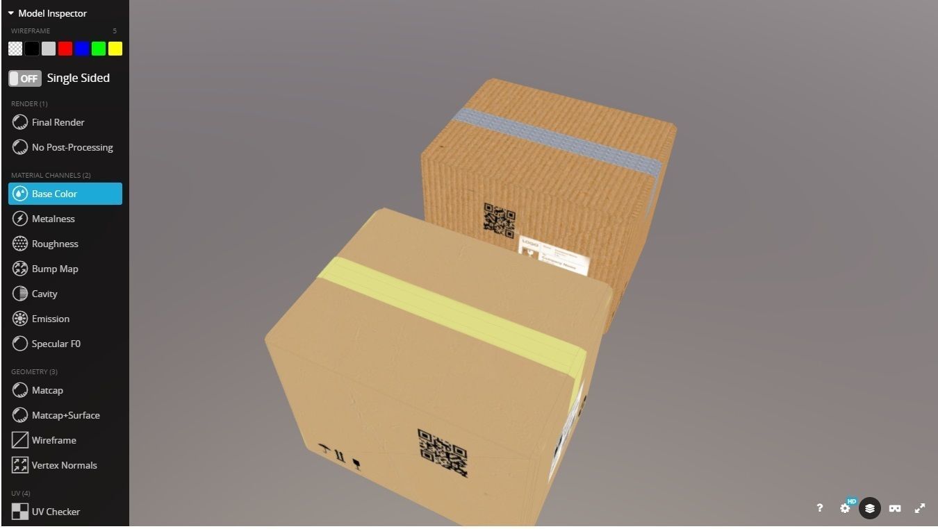 Boxes 400X300X300 Low-poly 3D model_3