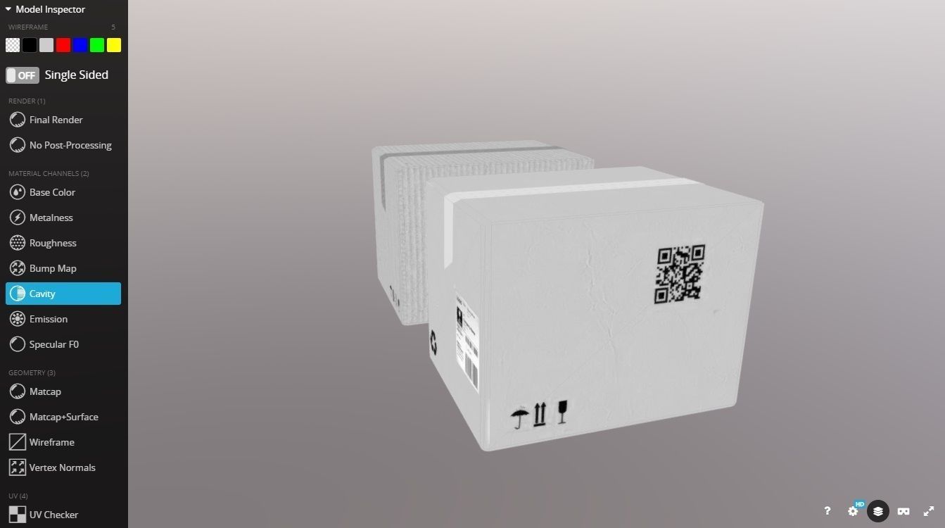 Boxes 400X300X300 Low-poly 3D model_7