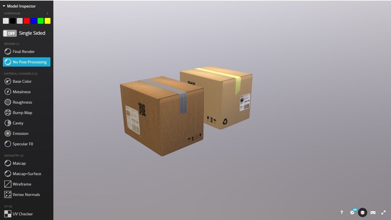 Boxes 400X300X300 Low-poly 3D model_4