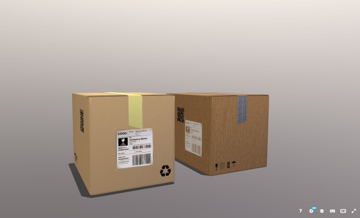 Boxes 400X300X300 Low-poly 3D model_18
