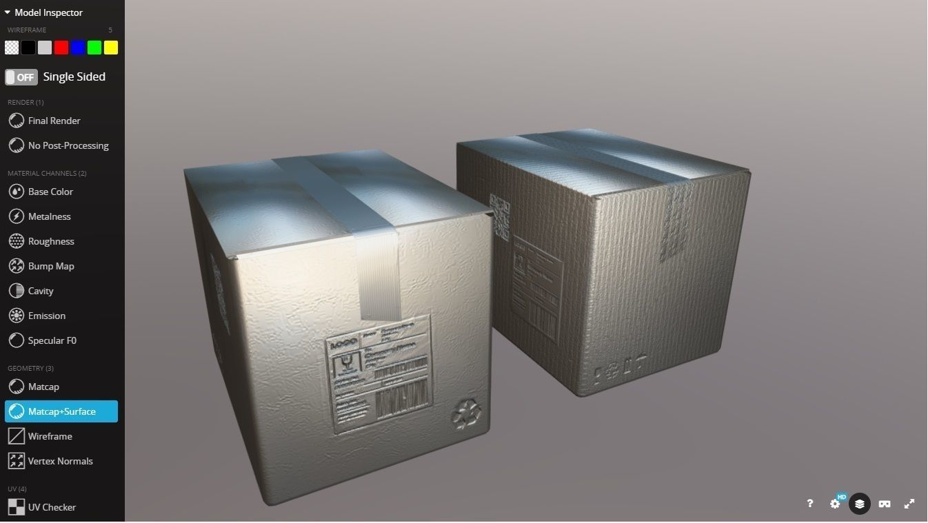 Boxes 400X300X300 Low-poly 3D model_11