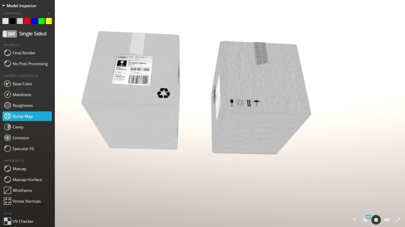 Boxes 400X300X300 Low-poly 3D model_8
