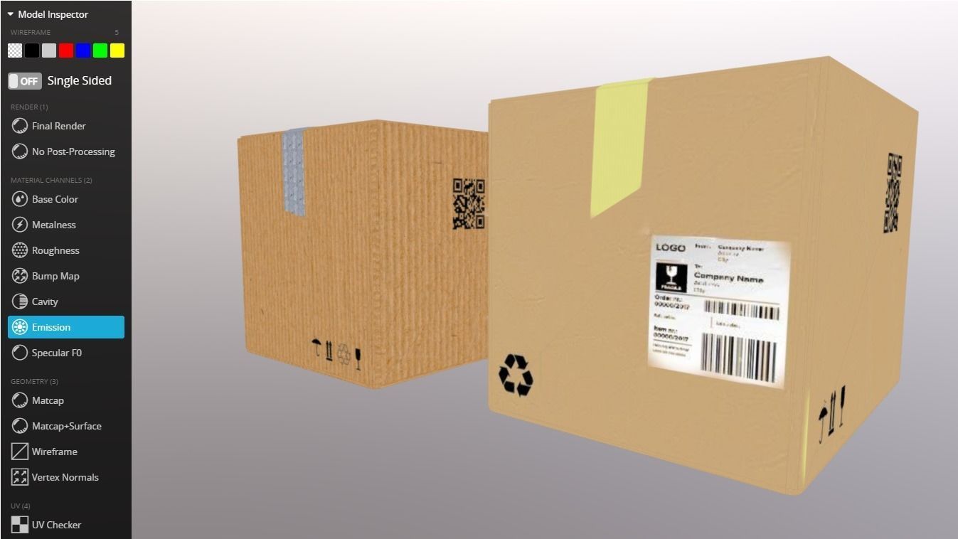 Boxes 400X300X300 Low-poly 3D model_10