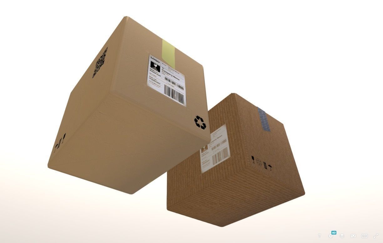 Boxes 400X300X300 Low-poly 3D model_15