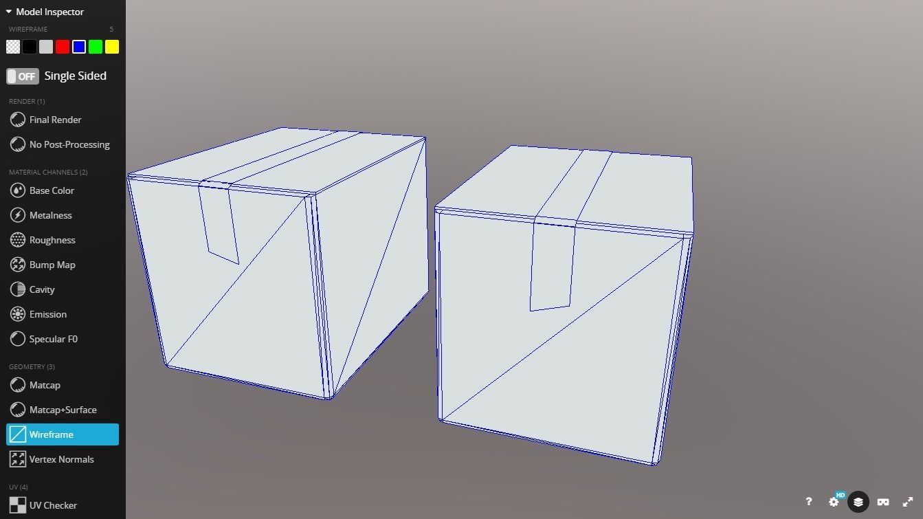 Boxes 400X300X300 Low-poly 3D model_14