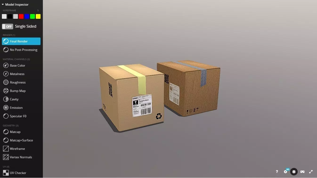 Boxes 400X300X300 Low-poly 3D model_0