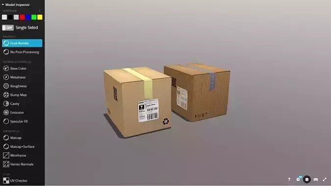 Boxes 400X300X300 Low-poly 3D model Boxes 400X300X300 Low-poly 3D model