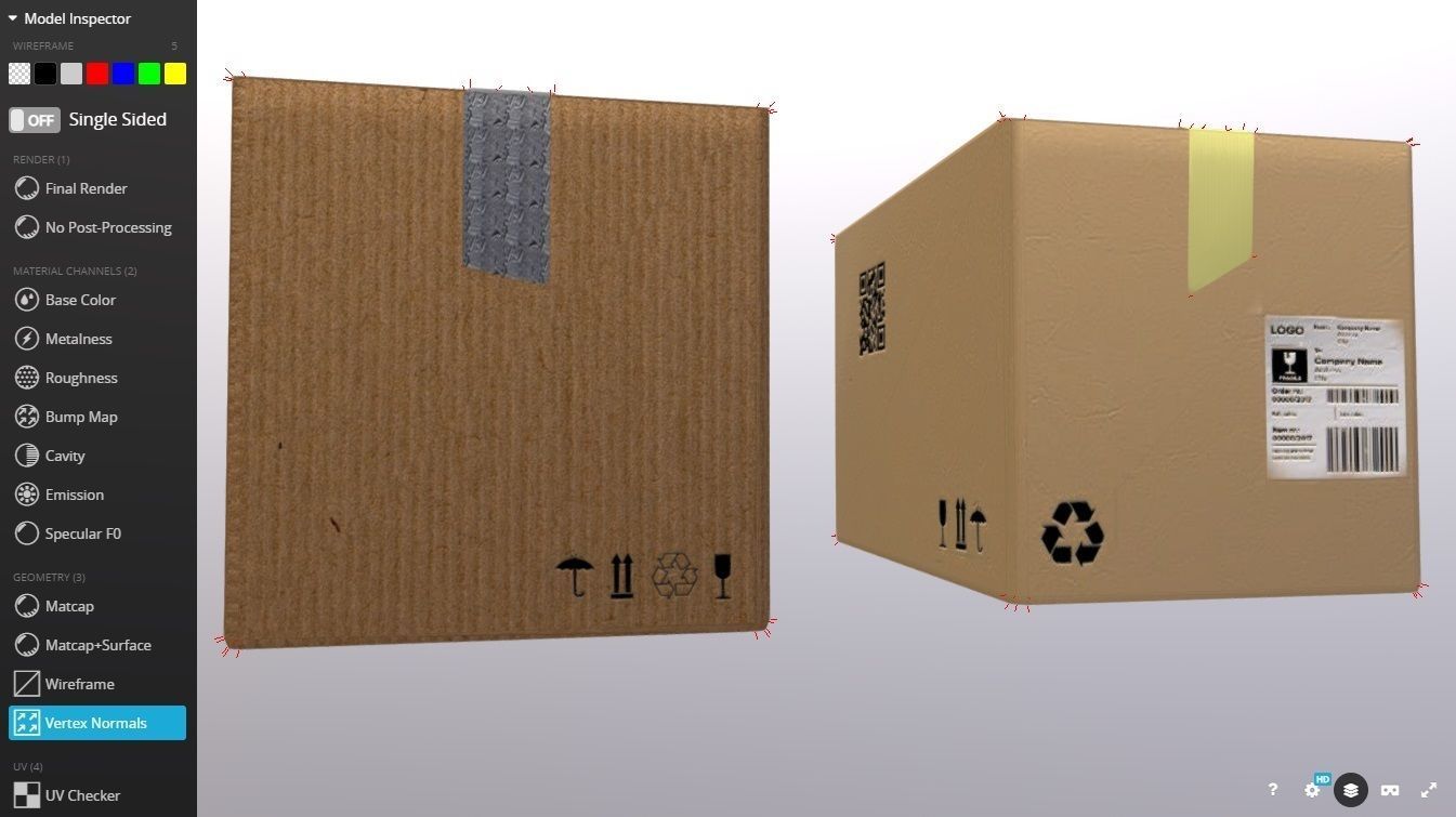 Boxes 400X300X300 Low-poly 3D model_13