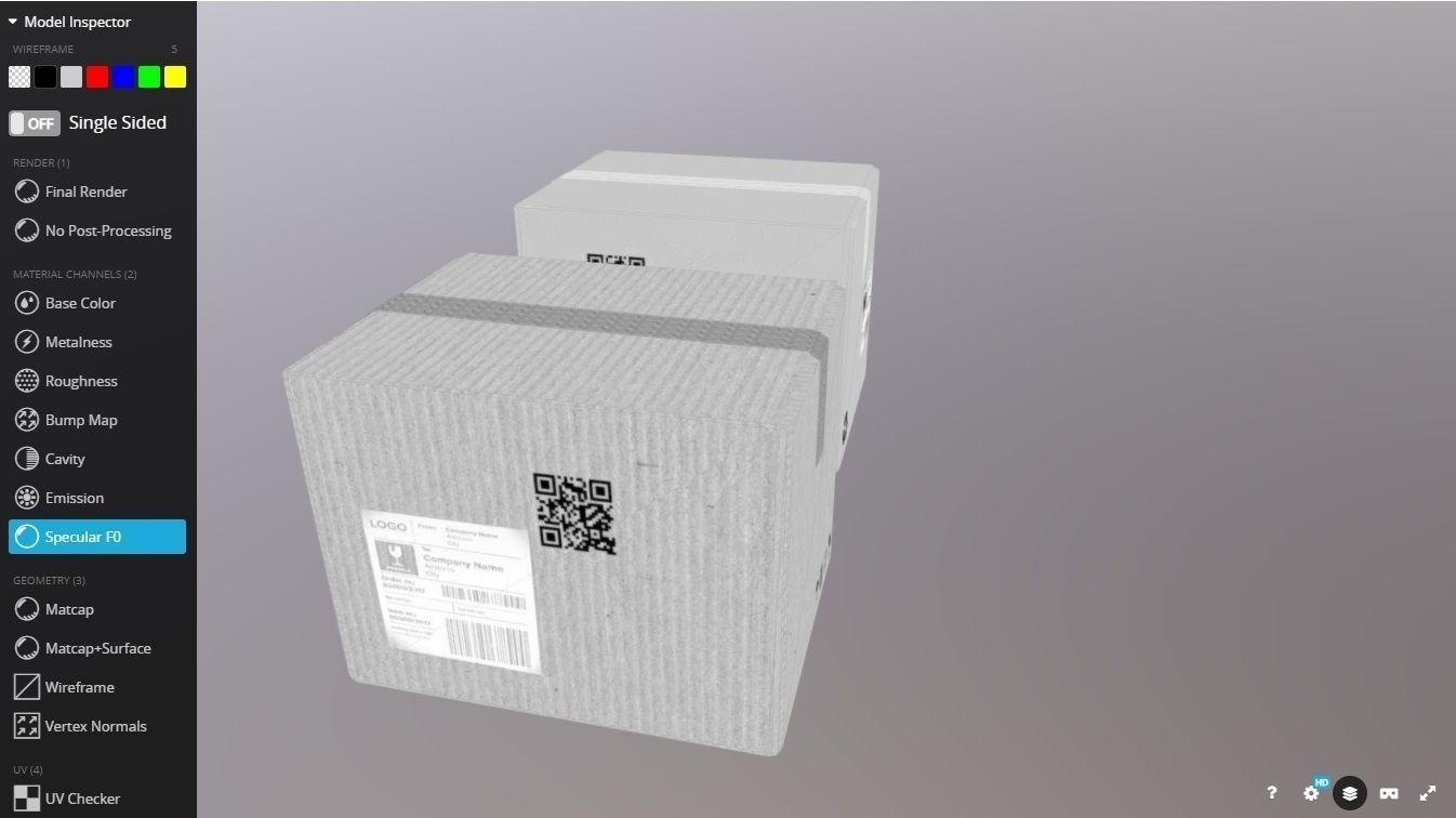 Boxes 400X300X300 Low-poly 3D model_9