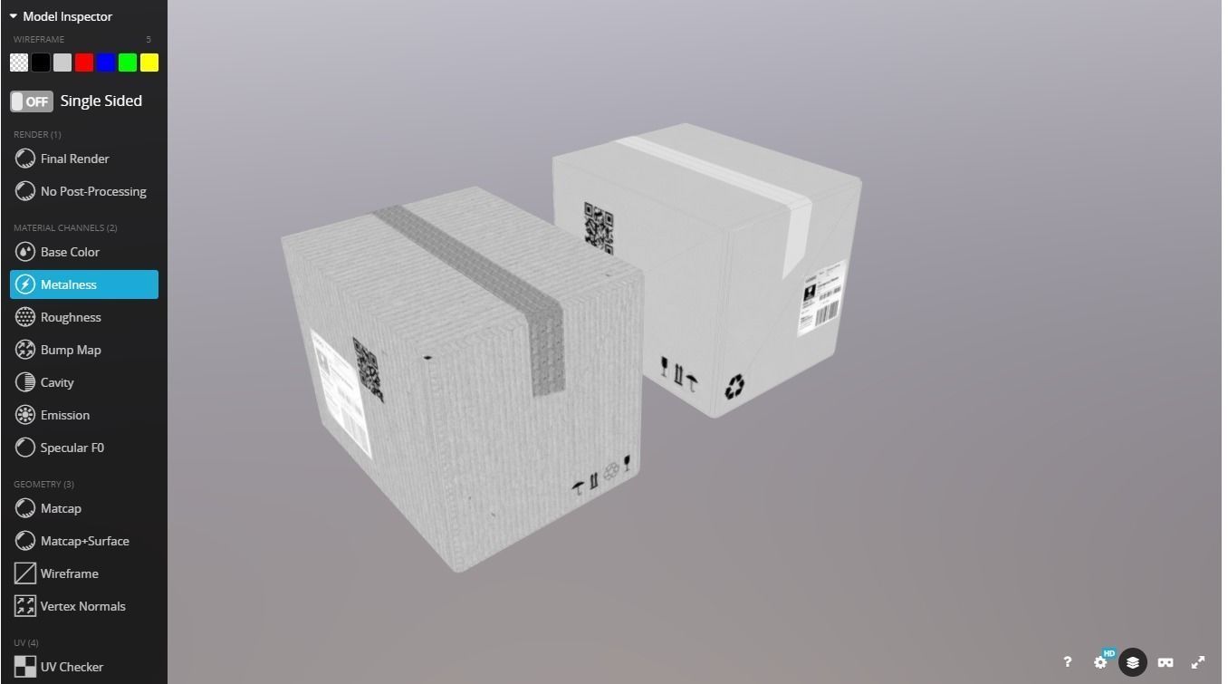 Boxes 400X300X300 Low-poly 3D model_6