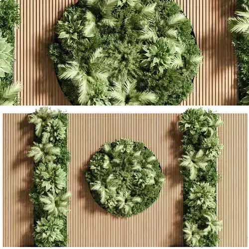 Wooden planks and vertical garden 10