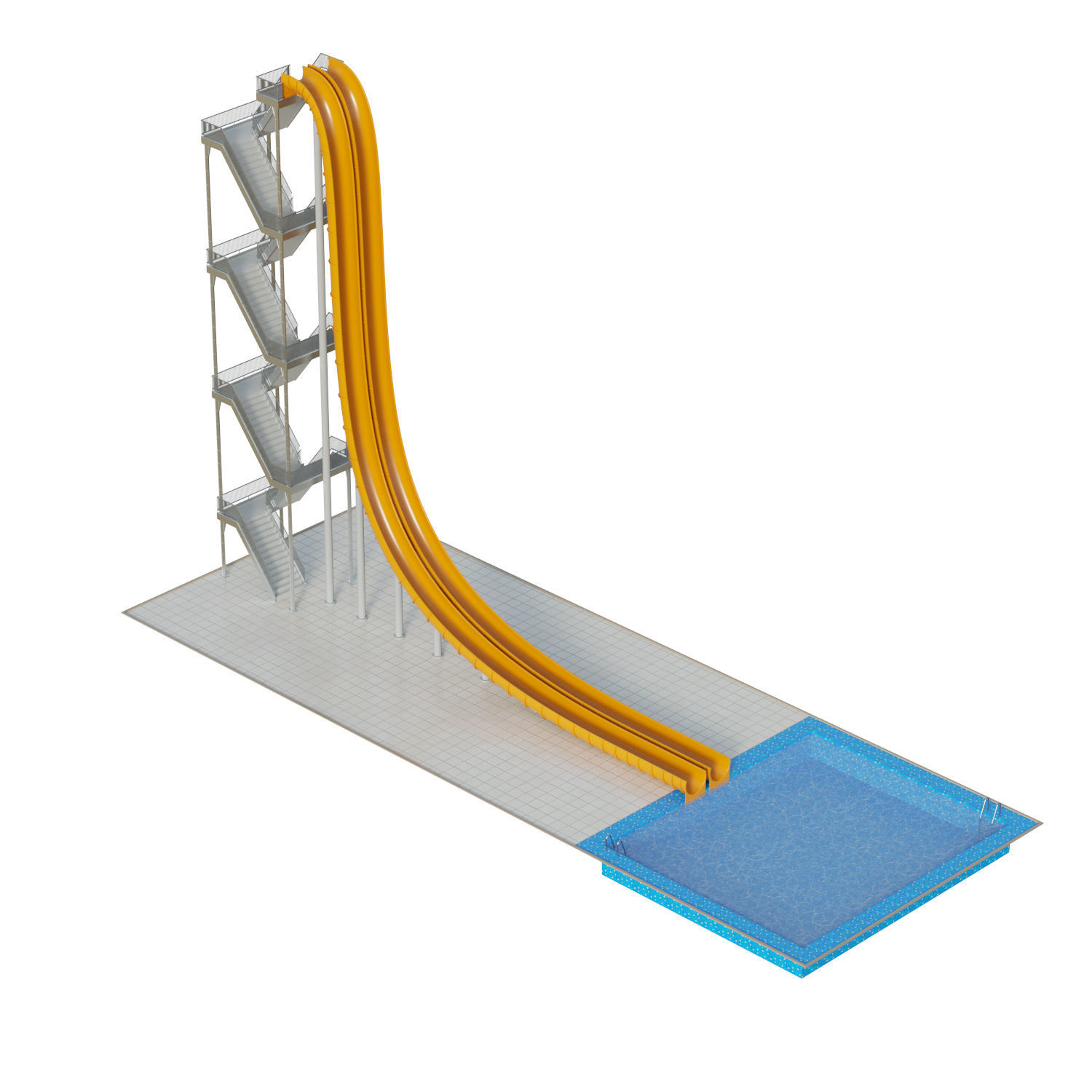 Water Slide 02 Low-poly 3D model_8